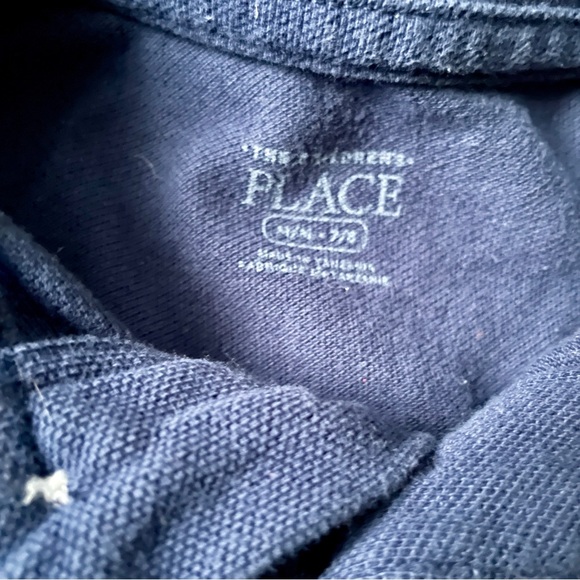 The Children’s Place boys long sleeve navy polo shirt Medium 7/8 - Picture 3 of 7